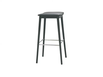 SMILE BQ0339 / BQ0350 - High beech stool with integrated cushion with footrest by Andreu World - view 2